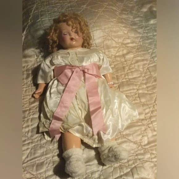 Antique 1800’s Composition Mohair Wig Large Doll - Picture 4 of 5